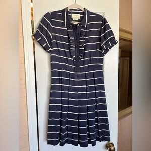 Kate Spade Silk Navy Striped Dress